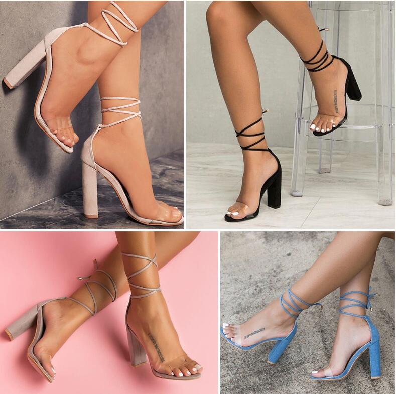 Faux Suede Lace-up Barely There High Heel Sandals