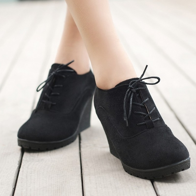 Classy Lace Up Wedge Shoes on Luulla