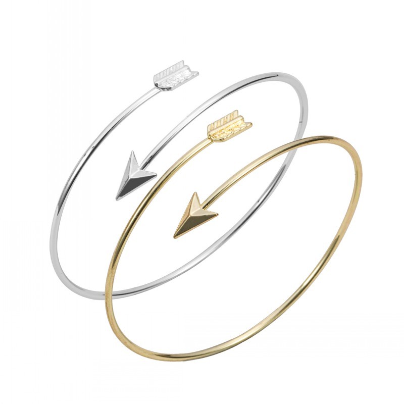 Arrow Bangle Bracelet In Silver And Gold