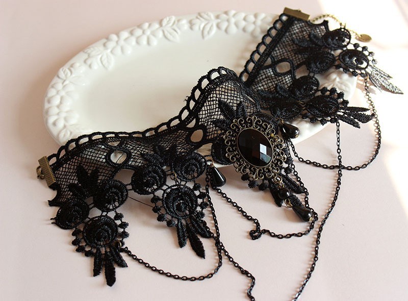 Victorian Gothic Lace Choker Necklace on Luulla