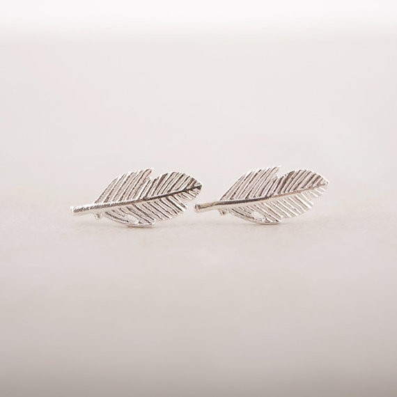 Leaf Stud Earrings In Gold, Silver Or Rose Gold, Jewelry on Luulla