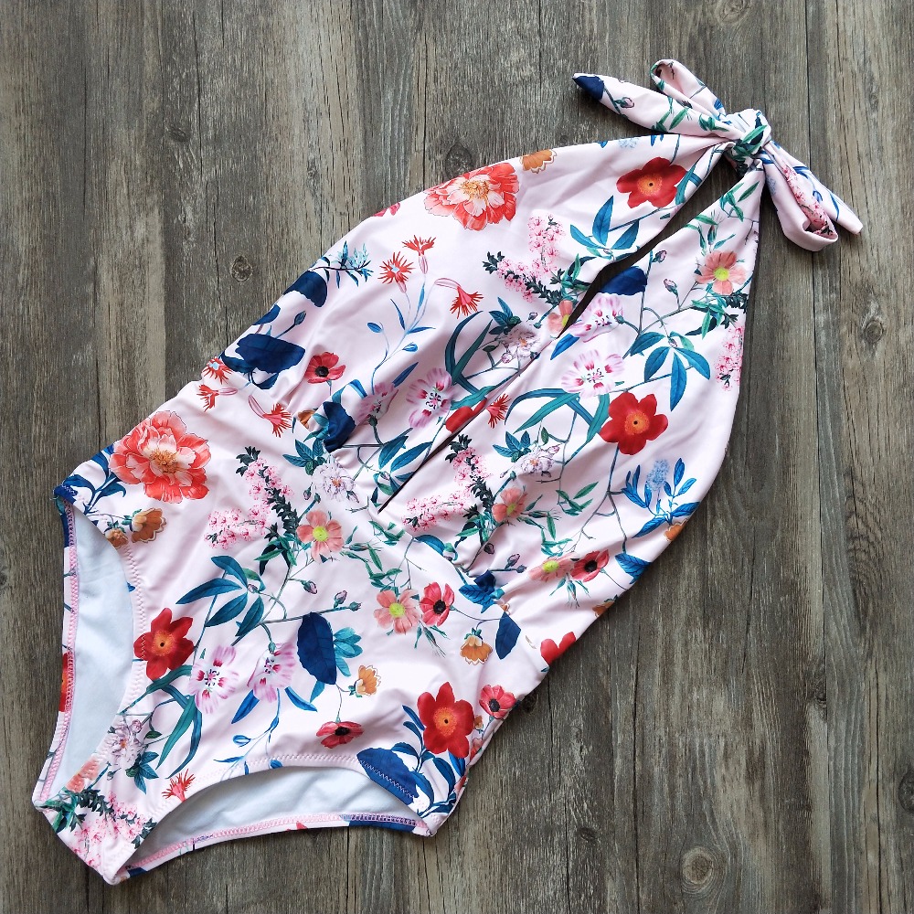 Beautiful Floral Print Vintage Retro Swimsuit on Luulla