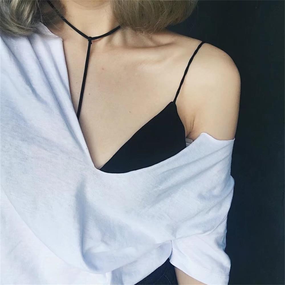 Wire Bralette Bustier Cami Vest Choker Summer Tanks Tops In Black And White