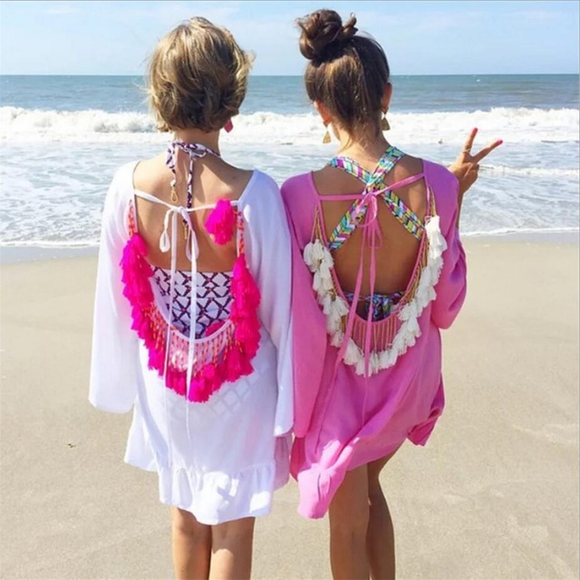 Backless Tassel Summer Beach Dress