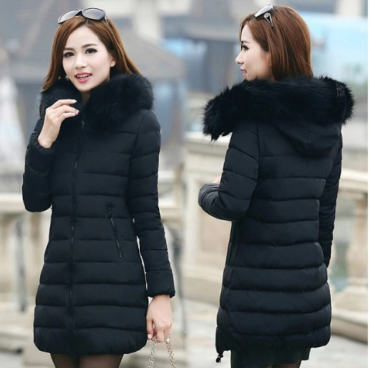 Winter Faux Fur Collar Warm Coat
