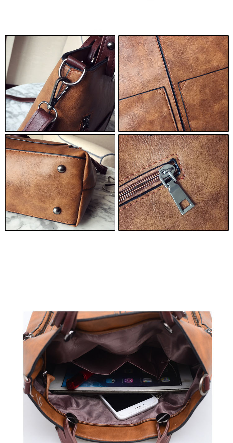 Classy PU Leather Large Capacity Handbag on Luulla