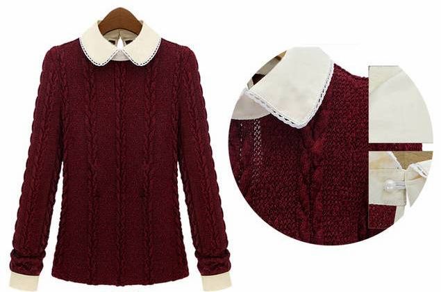 Doll Collar Knitted Sweater