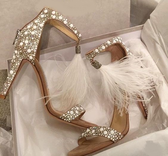 Gorgeous Tassel Ankle Strap High Heels Wedding Party Fashion Sandals