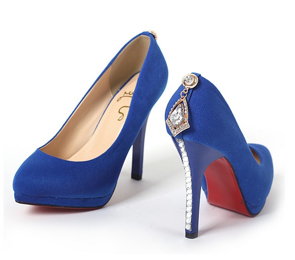 blue diamante heels