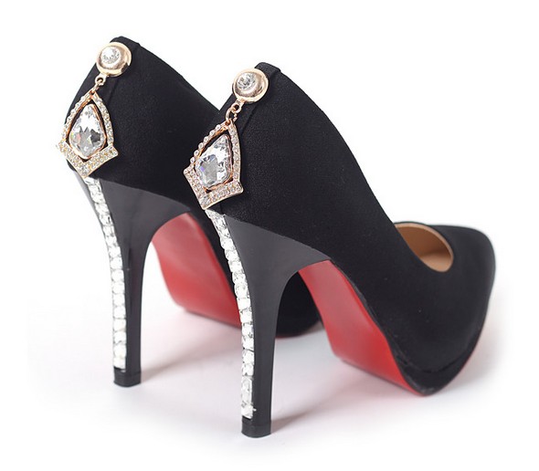 Luxury Black Diamante High Heel Shoes