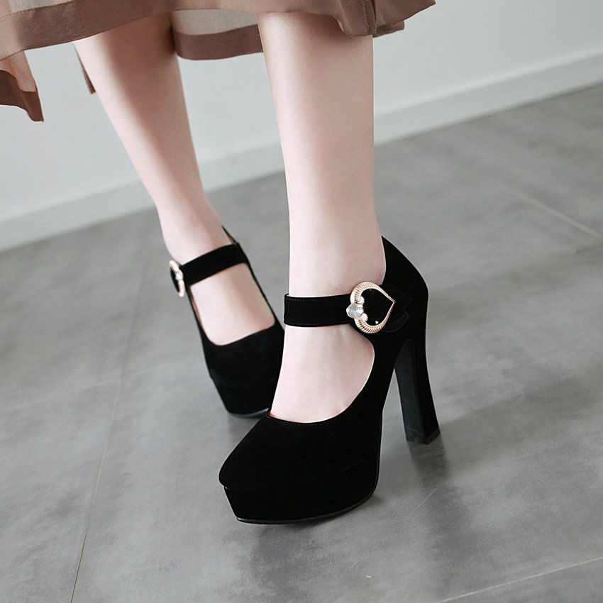 Heart Charmed Ankle Strap High Heels Shoes