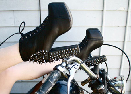 Studded Lace Up Black Ankle Boots