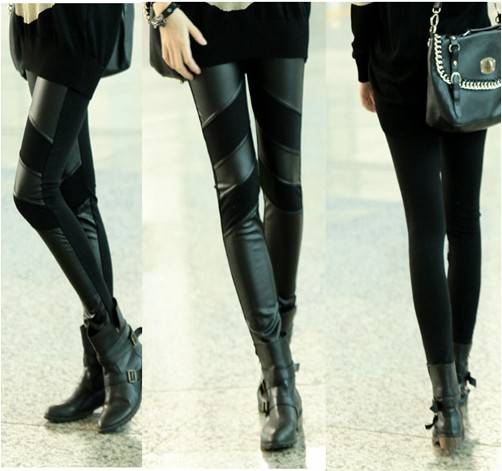 Chic Design Bandage Style Black Fashion Leggings