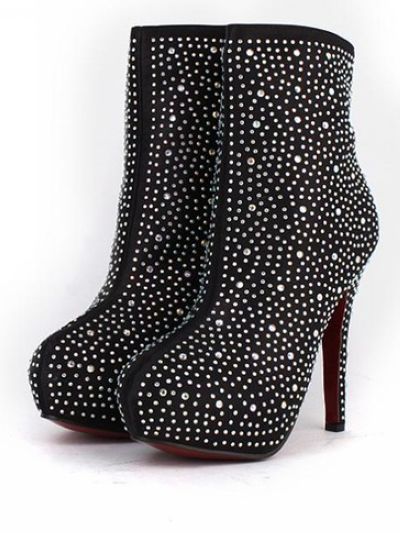 black diamond studded heels
