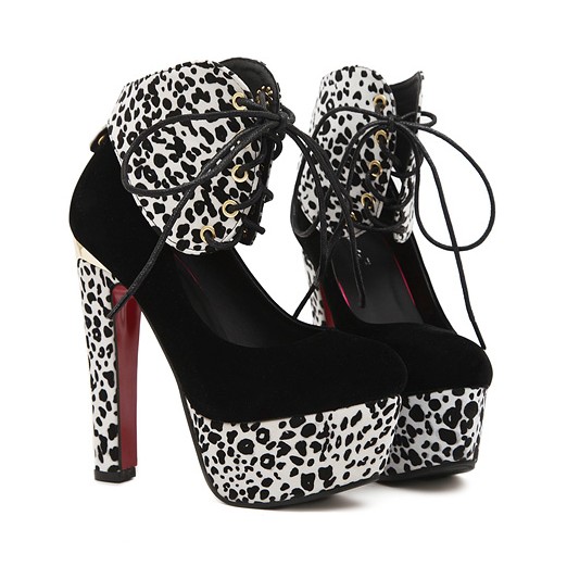 Sexy Leopard Print Lace Up High Heel Pumps On Luulla 8295