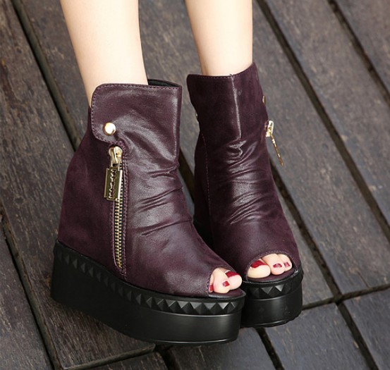 ankle booties wedge heel