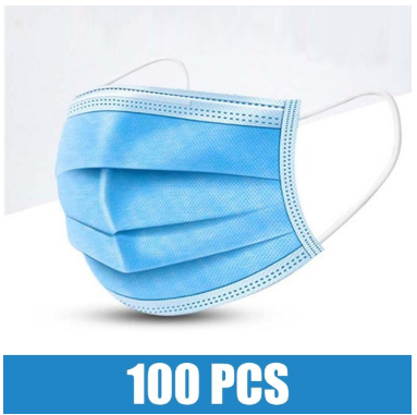 Free Shipping 100 Pieces 3 Layers Disposable Mask