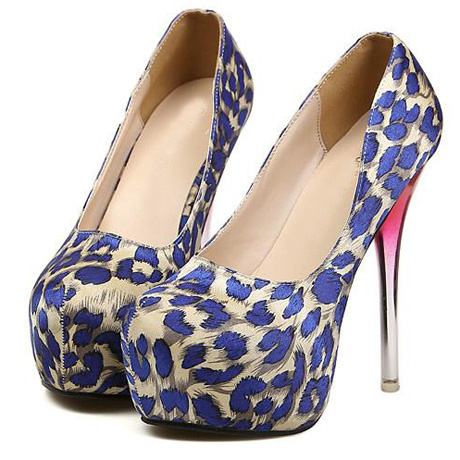 blue cheetah print heels