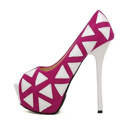 Geometric Design Rose Peep Toe High Heel Shoes