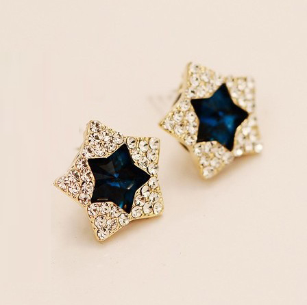 Cute Blue Star Earrings on Luulla