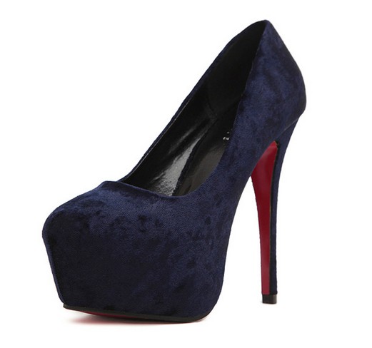 Blue Suede High Heel Fashion Shoes on Luulla