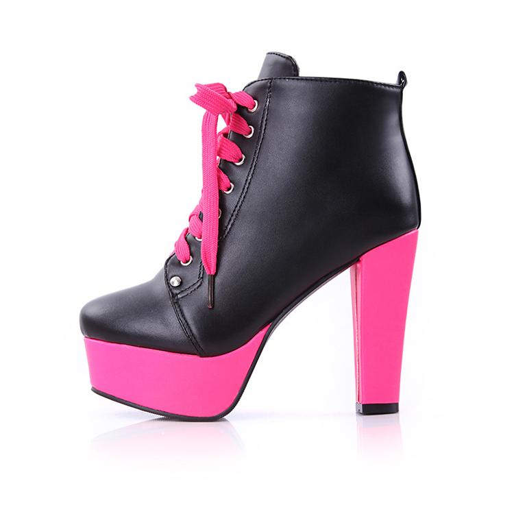 chunky lace up boots with heel