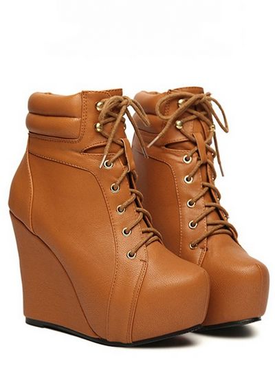 lace up boot wedges