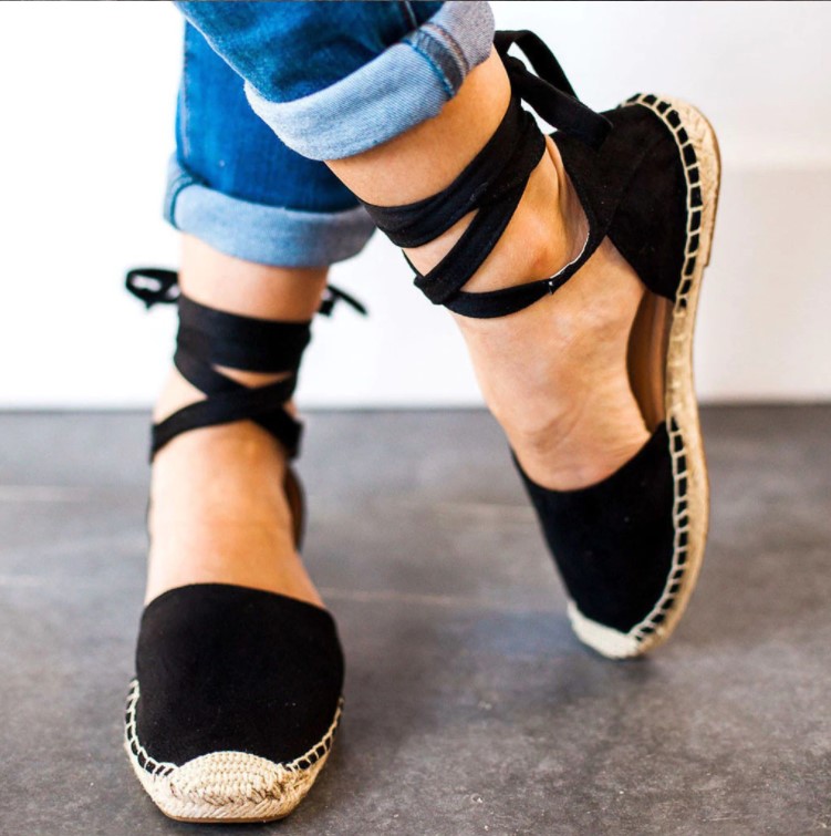 Lace Up Espadrilles Bohemian Fashion Sandals