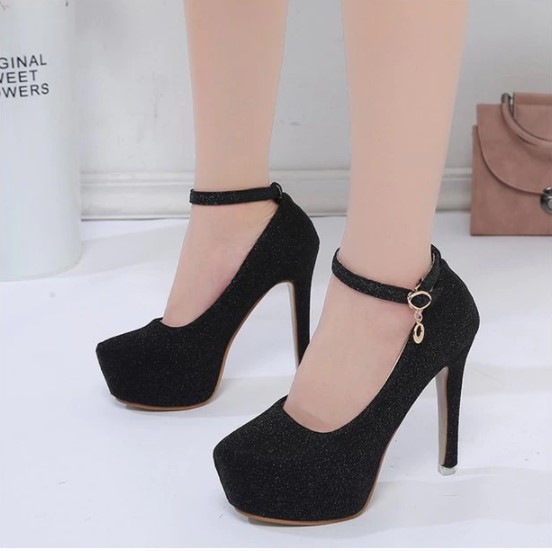 Ankle Strap Gold and Silver Fashion Shoes