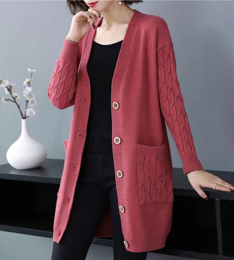 Chic Spring And Autumn Knitted Cardigan Sweater