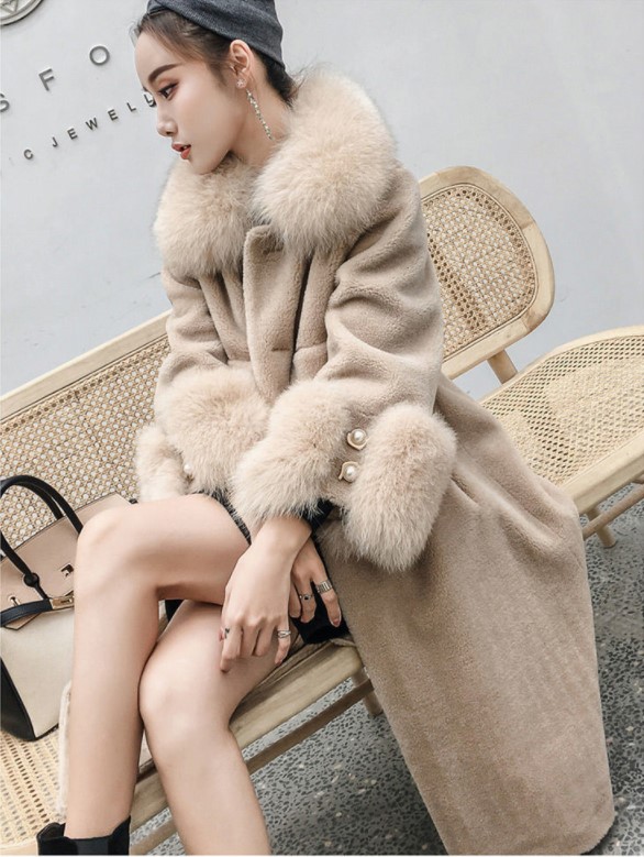 Chic Faux Fur High Collar Women's Winter Coat