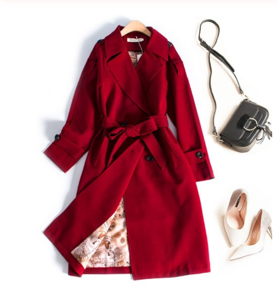Chic Double Breasted Trench Coat