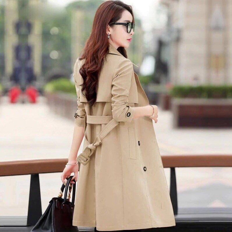 Turn Down Collar Double Breasted Trench Coat