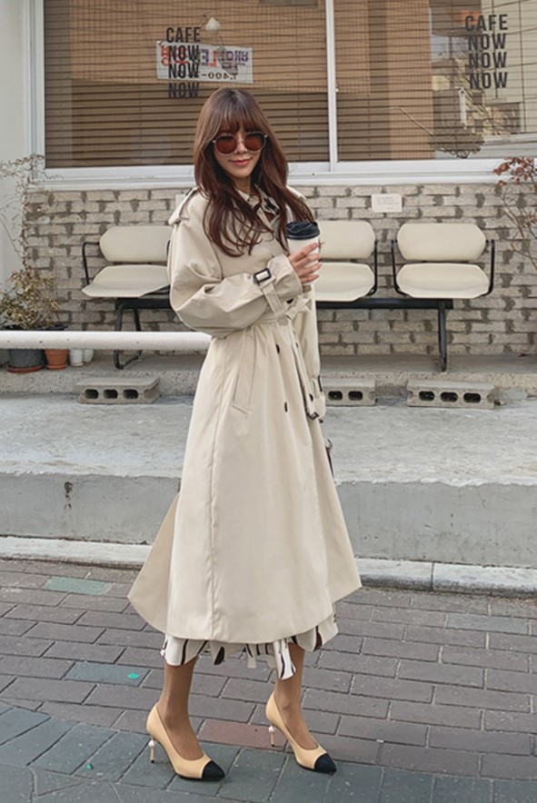 Autumn And Winter Double Breasted Women's Trench Coat