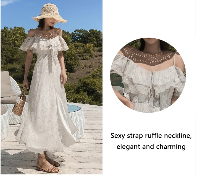 Beautiful Ruffled Summer Maxi Dress