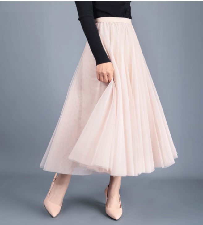 3 Layers Elegant Women Tulle Skirt