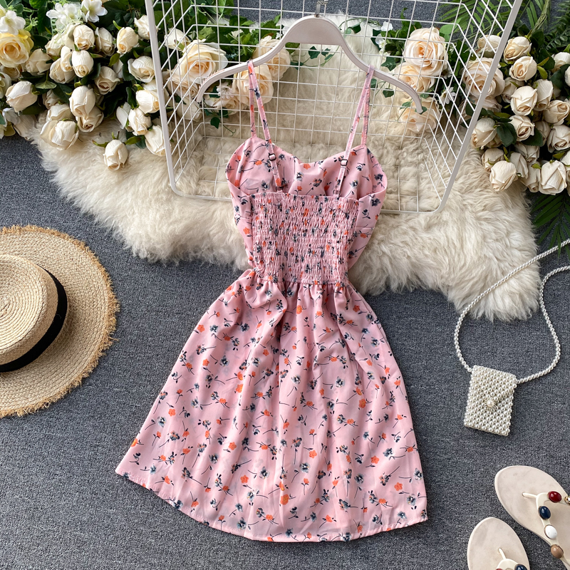 Floral Print Spaghetti Strap Summer Dress on Luulla