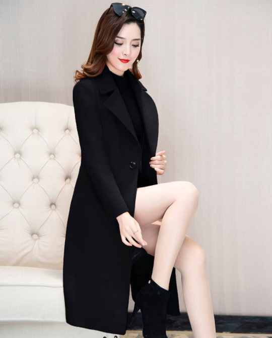 Women Woollen Overcoat Women's Mid Length
