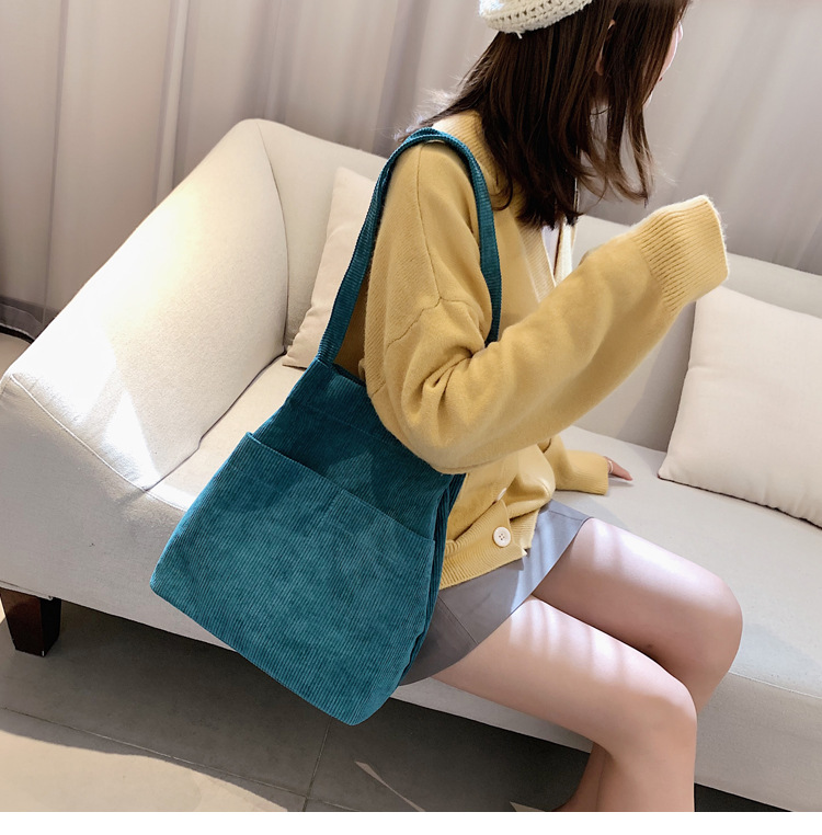 Solid Soft Cotton Cloth Handbag