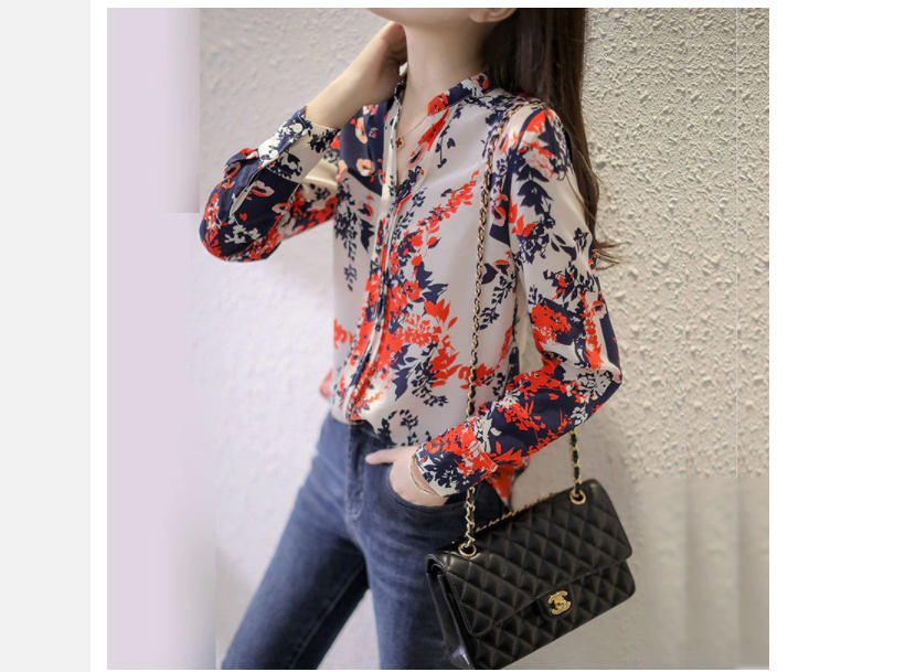 Marwa Chiffon Print Long Button down Shirt - Floral Morn