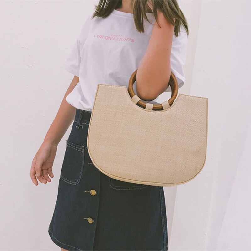 Casual Tote Solid Large Clutch Handbag