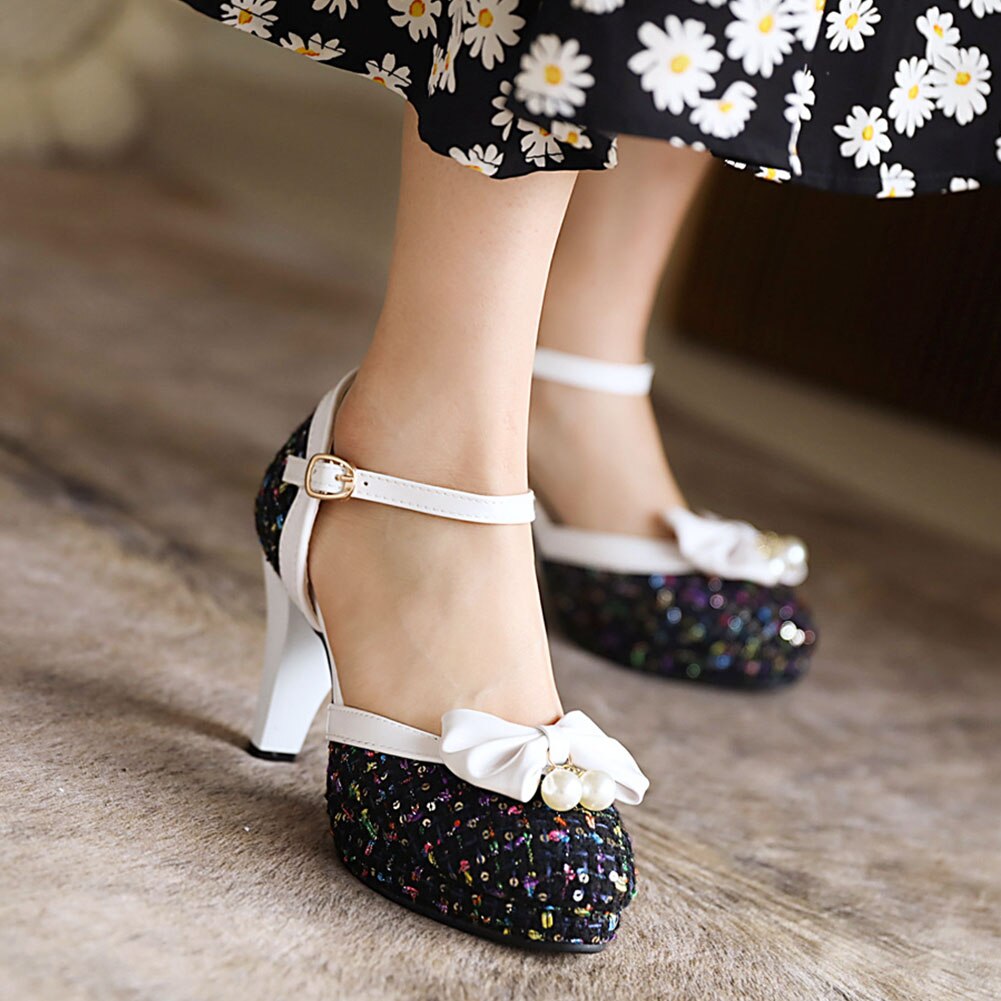 Sweet Bow Knot Ankle Strap Office