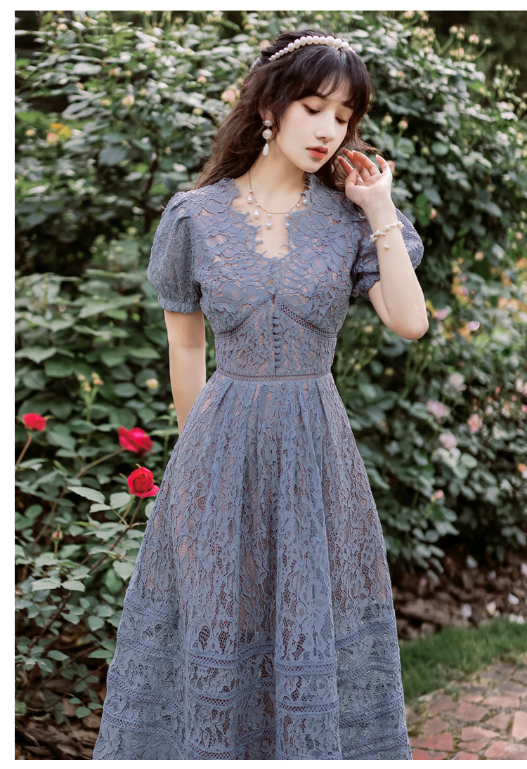 Lace Midi Dress French Romantic