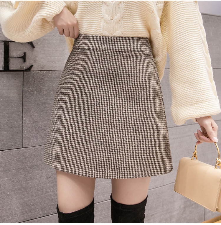Plaid A-Line Mini Skirt 