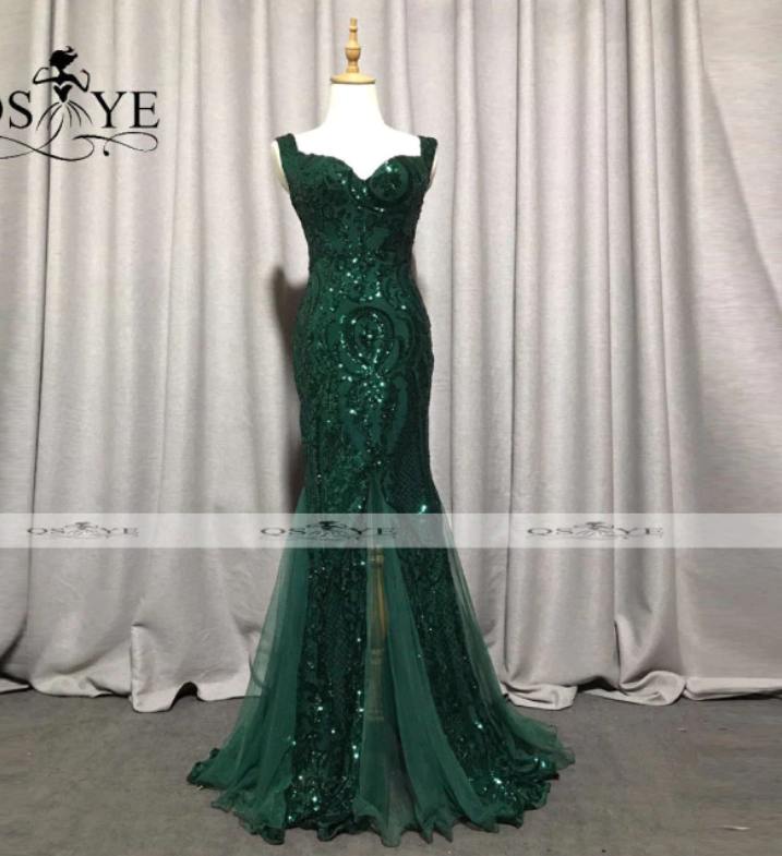 Luxury Emerald Evening Dress