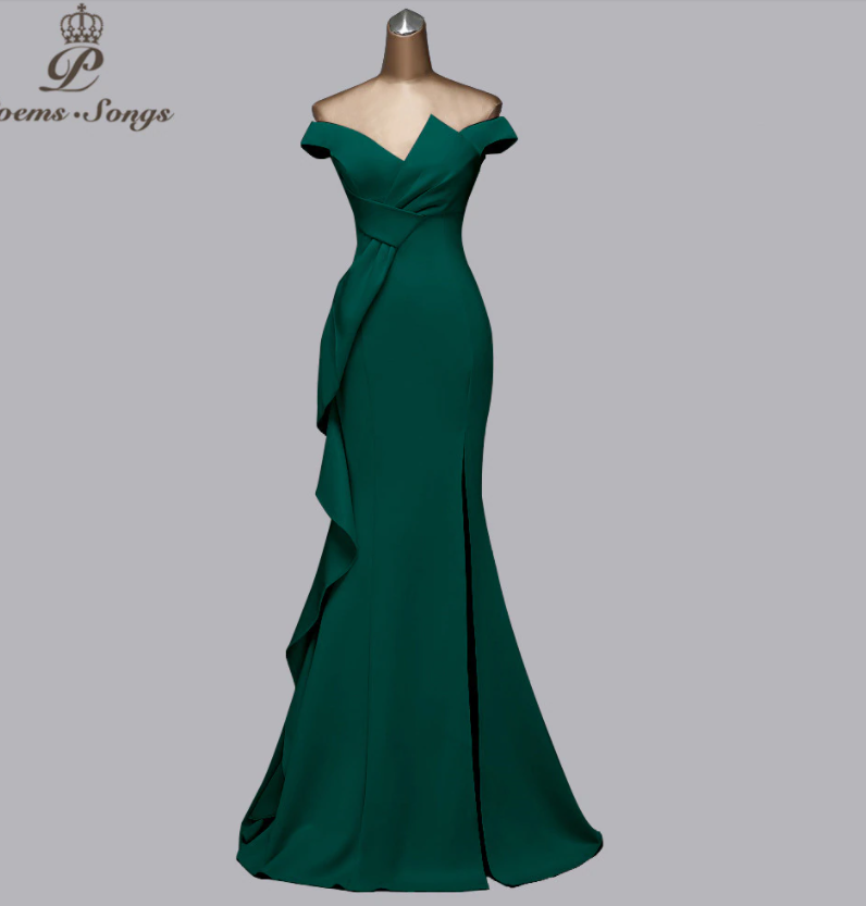 Classy Off The Shoulder Solid Color Special Occassion Dresses