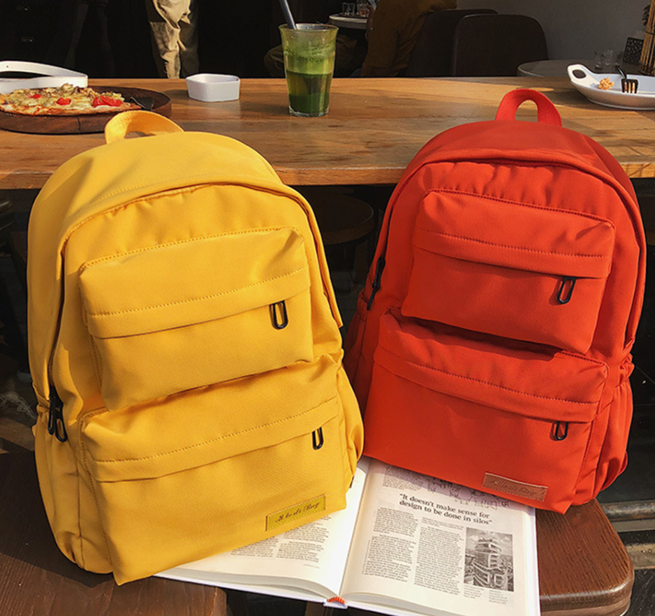 Korean Large-capacity Outdoor Backpack Boys Girls Solid Color School Bag
