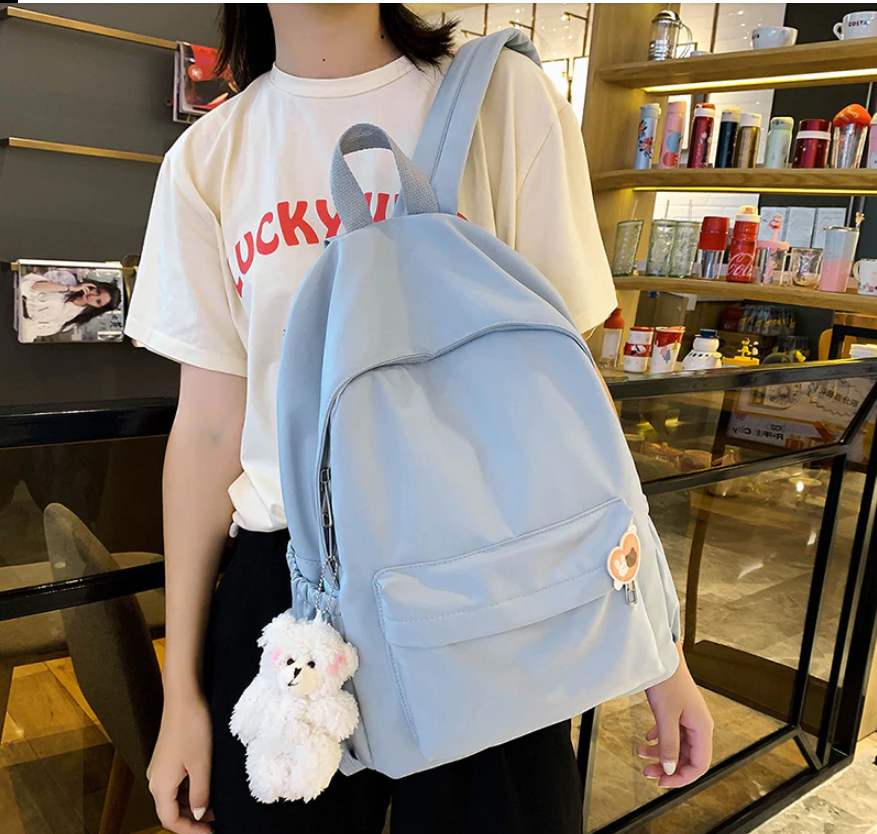 Casual Backpacks Women Solid Color Women Shoulder Bag Nylon Teenage