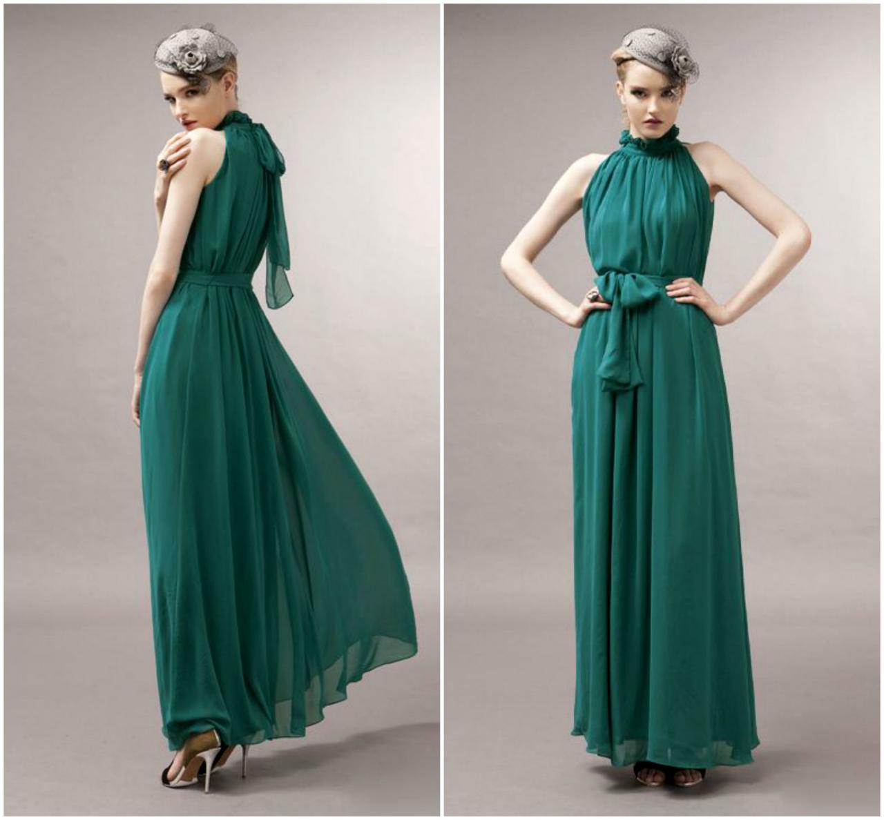 green chiffon maxi