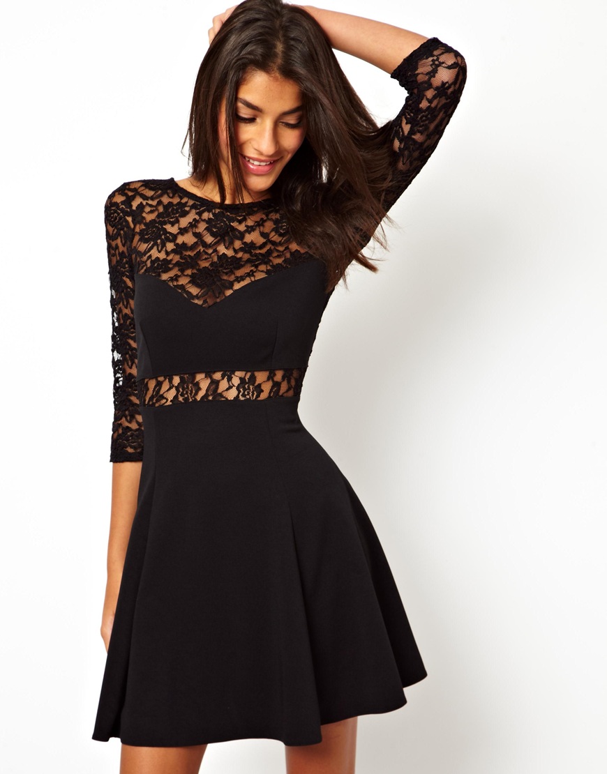 Black Long Sleeve Lace Dress On Luulla 9693